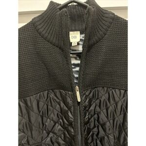 Dibi Mens Jacket contemporary long sleeve black full zip sweater  size S refined
